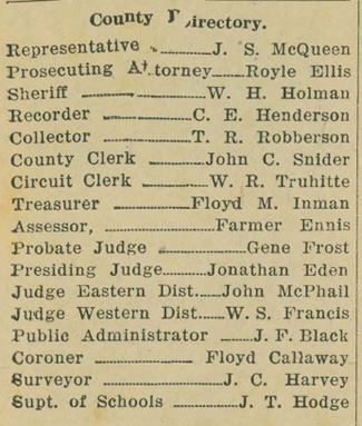 Barry County Officials 1929